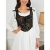 Whizmax Women's Vintage Floral Corset Lace-Up Fishbone Print Vest Renaissance pirate costume Black gold 2XL - 4 of 4