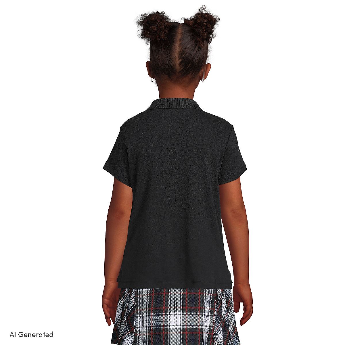 Lands' End School Uniform Kids Short Sleeve Feminine Fit Interlock Polo Shirt - thumbnail 2
