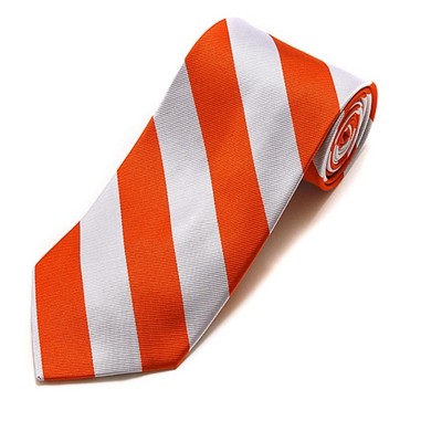 Men's College Striped Colored Silk Long Or X-Long Neck Tie