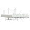 vidaXL Metal Bed Frame with Headboard and Footboard White 59.1 in.x78.7 in. - 4 of 4