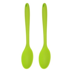 Unique Bargains Silicone Heat Resistant Cooking Utensil Mixing Spoons 2 Pcs - 1 of 3