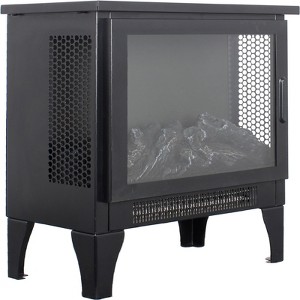 SEVOBAL Indoor Fireplaces 17 Inch Freestanding Electric Fireplace Stove Heater with 3D Flame Effect Indoor Fireplaces, Black, 14.2"*8"*18" - 1 of 4