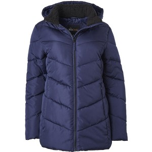 Big Chill Women's Plus Size Chevron Puffer w/ Lined collar - 1 of 2