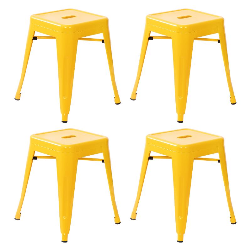 Emma and Oliver 18 Inch Table Height Indoor Stackable Metal Dining Stool-Set of 4, 1 of 12