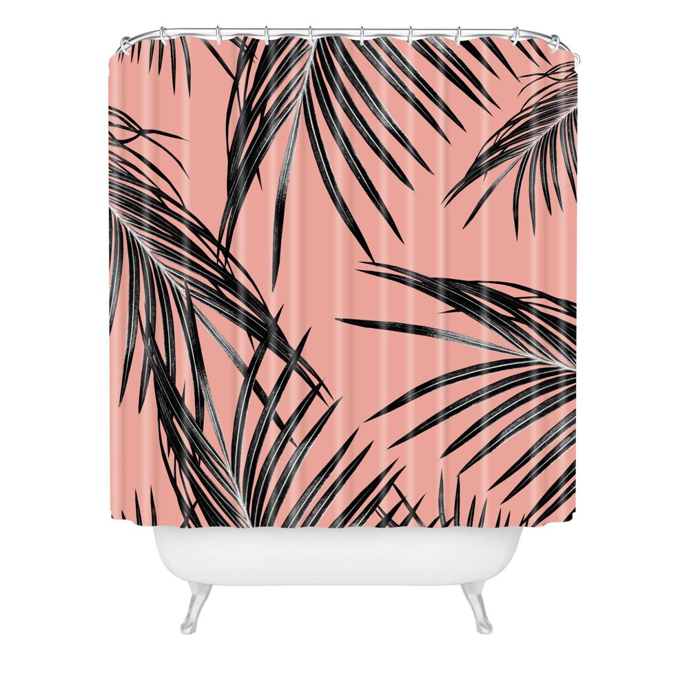 Photos - Shower Curtain Anita & Bella Art Palm Leaves Dream  Black - Deny Designs