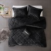 Sapphtopaz Blush Crushed Velvet Comforter Set Duvet Cover Set, Diamond Quilted Bedding Set with Throw Pillows, Machine Washable - 3 of 4