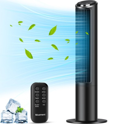 Tower Fan, Standing Floor Fans with Remote, 3-Speed, 15H Timer, LED Display, Oscillating Portable Tower Fans for Home, Bedroom & Office