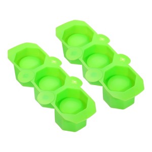 Unique Bargains Silicone Freezer Home Use 3-Cavity Ice Cube Trays - 1 of 4