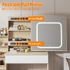 Vanity Desk with Mirror and LED Lights, Makeup Vanity Desk with Sliding Lighted Mirror - 3 of 4