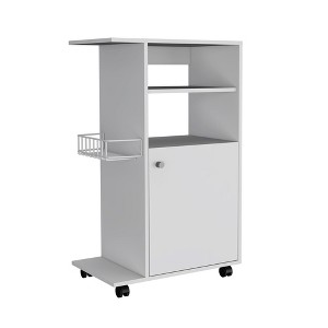 LOVMOR Single Door Cabinet Kitchen Cart with Four Casters - 1 of 4