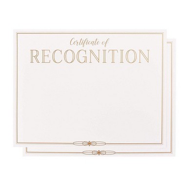 Best Paper Products 48-Pack Gold Foil Certificates of Recognition Award Paper Sheets, A4 Letter Size 8.5 x 11 in