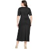 Plus Size Elbow Length Sleeve Maxi Dress - 24seven Comfort Apparel™ - 3 of 4