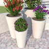 LeisureMod Pebble 4-Piece Fiberstone and MGO Clay Planter Set Tapered Round Planter Pot for Indoor and Outdoor - 3 of 4