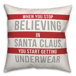 Creative Products Don't Stop Believing in Santa Claus 20 x 20 Spun Poly Pillow - 1 of 3