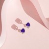 Girl's Bezel CZ Heart Screw Back Sterling Silver Earrings - In Season Jewelry - 4 of 4