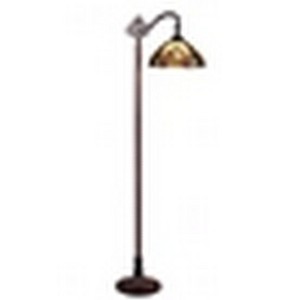 HomeStock ADIA Tiffany-Style Dark Bronze 1-Light Victorian Reading Floor Lamp 11" Shade - 1 of 4