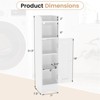 Costway Bathroom Storage Cabinet with Door Toilet Paper Holder Stand for Small Spaces Black/Gray/White - 3 of 4