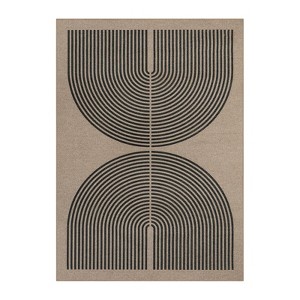 Lahome Modern Rainbow Jute Washable Outdoor Area Rug-Soft, Durable Carpet for Patio, Garden, or Balcony - 1 of 4