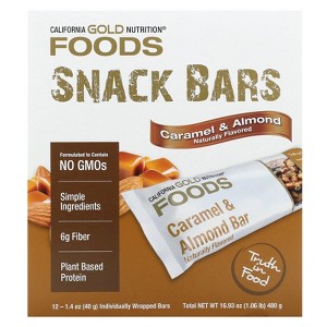 California Gold Nutrition Foods, Caramel Almond Bars, 12 Bars, 1.4 oz (40 g) Each - 1 of 4