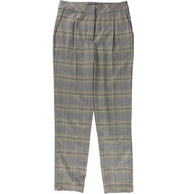 1.STATE Womens Plaid Tapered Casual Trouser Pants