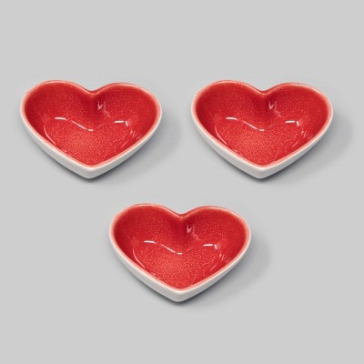 3ct Ceramic Heart Candy Dishes - Bullseye's Playground™