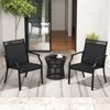 Tangkula 4 PCS Patio Chairs All Weather Outdoor Chairs with High Back Armrests Quick-Drying Fabric & Heavy-Duty Metal Frame Black - 2 of 4