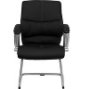 Emma and Oliver Black LeatherSoft Executive Side Reception Chair with Silver Sled Base - 4 of 4