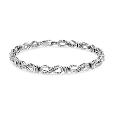 Haus of Brilliance Silver 1/6 Cttw Diamond Accent Infinity Link Bracelet