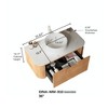 Fortune Candy Wall-Mounted Bathroom Vanity with Sink, Curved Striped Drawer Cabinet, White Round Ceramic Basin, Pre-Assembled, No Faucet - 3 of 4