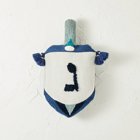 Dreidel Shaped Embroidered Hanukkah Throw Pillow Blue - Opalhouse™ designed with Jungalow™ - image 1 of 3