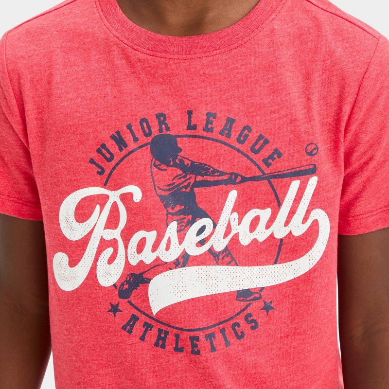Boys' Short Sleeve 'Baseball Junior League' Graphic T-Shirt - Cat & Jack™ Red, 3 of 5