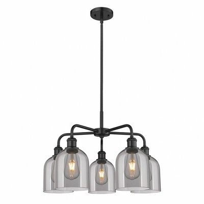 Bella - 5 Light Stem Hung Chandelier In Industrial Style-15 Inches Tall and 23.5 Inches Wide
