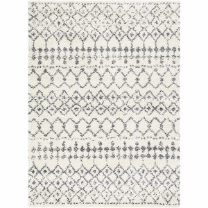 Hauteloom Navassa White/Gray Trellis Plush Rug - 1 of 4