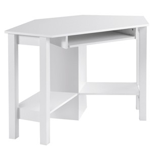 Tangkula Wooden Corner Computer Desk with Drawer Office Study Table Black/Walnut/White - 1 of 4