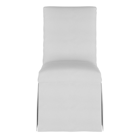 Skirted Slipcover Dining Chair Twill, White Slipcover Dining Room Chairs