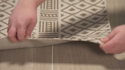 Gray Floral Handwoven Cotton 4' x 6' Area Rug