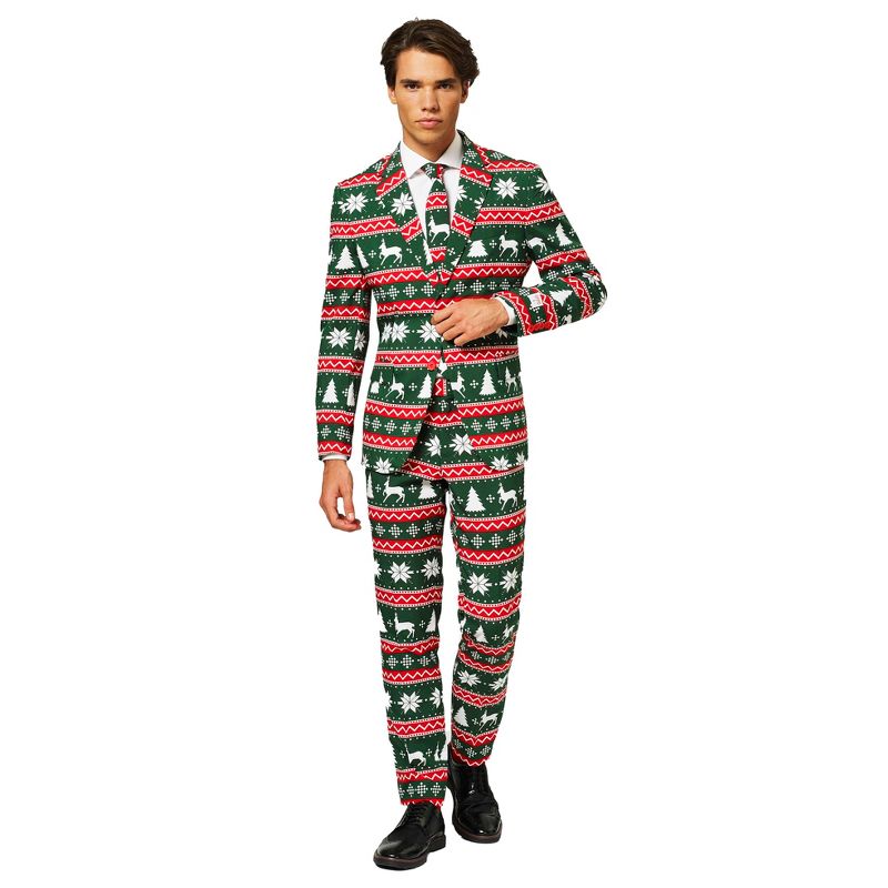 OppoSuits Men's Christmas Suit - Festive Green, 1 of 5