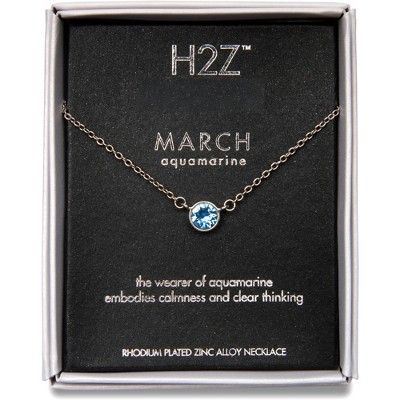 Pavilion Gift Company - Liza Birthstone March Aquamarine - 17"-18.5" Necklace with 0.25" Crystal Pendant made from Austrian Crystals - Necklaces