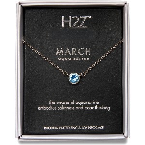 Pavilion Gift Company - Liza Birthstone March Aquamarine - 17"-18.5" Necklace with 0.25" Crystal Pendant made from Austrian Crystals - Necklaces - 1 of 4