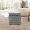 WestinTrends Alexandria Mid-Century Modern Faux Shearling Shearling Round Storage Ottoman - 2 of 4