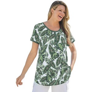 Woman Within Knit Henley Tunic - 1 of 4