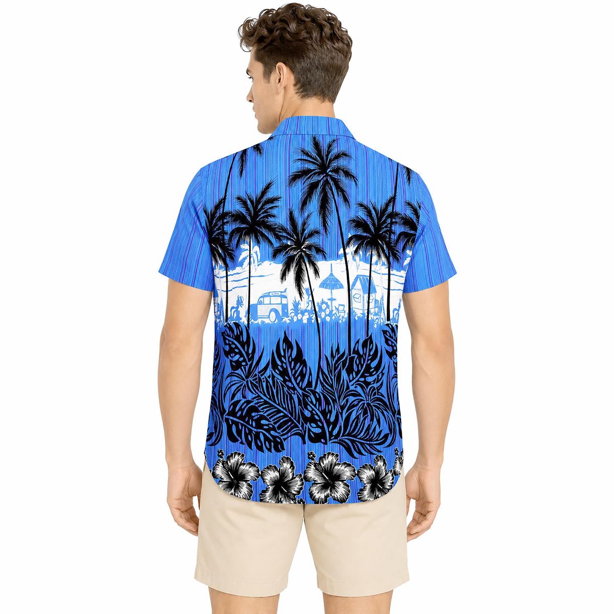 LA LEELA Mens Short Sleeve Button Down Hawaiian Collar Shirts Aloha Camp Beach Vacation Shirts for Men Casual Camp Summer Untuckit Shirt 7XL Floral - thumbnail 2