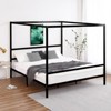 Karl Home Black King Size Iron Metal Frame Canopy Bed - 3 of 4
