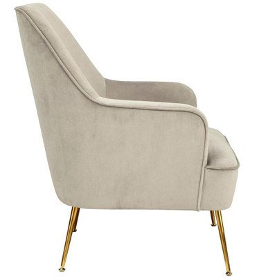 Rebecca Gray Velour Lounge Chair with Gold Legs