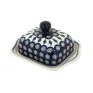 Blue Rose Polish Pottery 858 Zaklady Square Butter Dish - 1 of 1