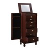 Tierra Traditional Wood 7 Lined Drawer Jewelry Armoire Merlot Brown - Powell: Freestanding Mirror Organizer - 3 of 4