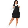 Women's Plus Size Fashion Ripped Hem Side Pockets Denim Suspender Mini Sundresses - Agnes Orinda - 3 of 4