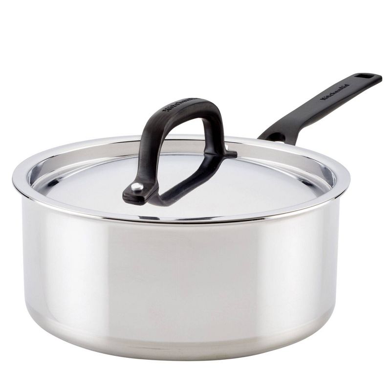 KitchenAid Stainless Steel 5-Ply Clad 3qt Covered Saucepan, 1 of 8