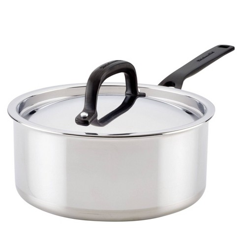 Kitchenaid Stainless Steel 5-ply Clad 3qt Covered Saucepan : Target
