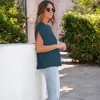 Amaryllis Women's Ruched Gathered Shoulder Top Soft Comfortable Fabric Trendy Relaxed Stylish Casual Versatile Fit - 4 of 4